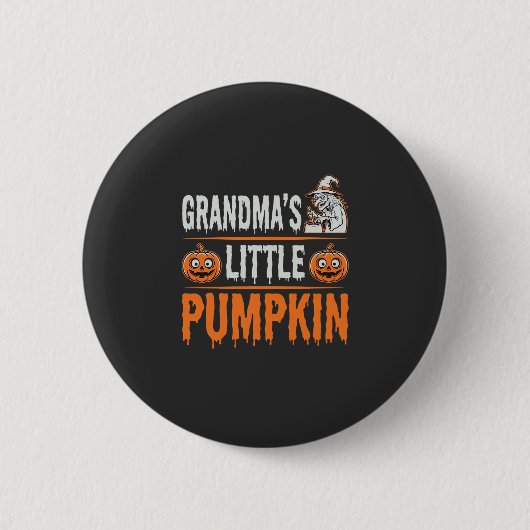 Omas Kleiner Kürbis Halloween Hexen Design Button (Vorderseite)