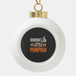 Omas Kleiner Kürbis Halloween Hexen Design Keramik Kugel-Ornament