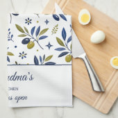 Oma's Küche Immer Offen Olivenzweig-Muster Geschirrtuch (Viertel Falte)
