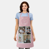 Omas Küche immer offen Pink mit Punkten Foto Schürze (Getragen)