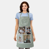 Omas Küche Immer Offen Salbeigrüne Punkte Foto Schürze (Getragen)