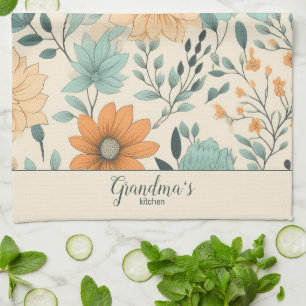 Omas Küche Retro-Blumenmuster Geschirrtuch