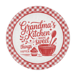 Omas Küche Rot-Weiß-Karo-Kochen Schneidebrett