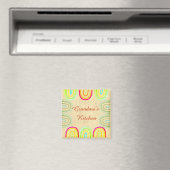 Omas Küchen-Volk-Regenbogen-Muster Magnet (In Situ (Geschirrspüler))