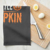 Omas Kürbis-Halloween-Hexen-Design Geschirrtuch (Viertel Falte)