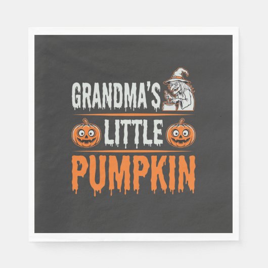 Omas Kürbis-Halloween-Hexen-Design Serviette (Vorderseite)