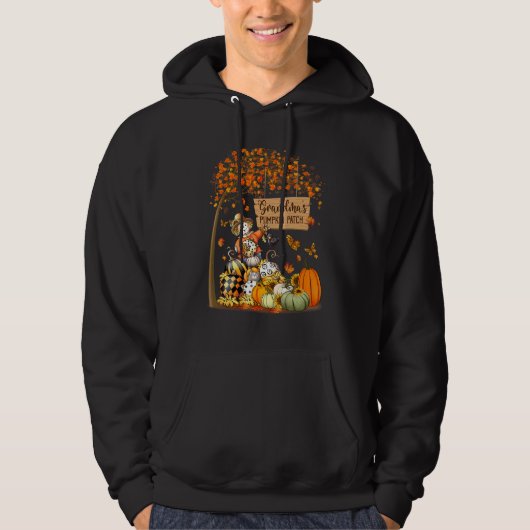 Omas Kürbisfeld Herbstlaub Vogelscheuche Als Hoodie (Vorderseite)