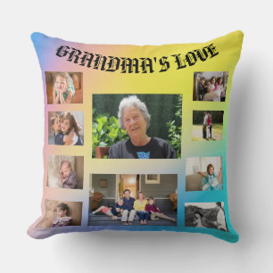 Oma's Liebe 10 Fotos Blau Gelb Rosa Kissen