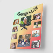 Oma's Liebe Square Wall Clock Quadratische Wanduhr (Winkel)