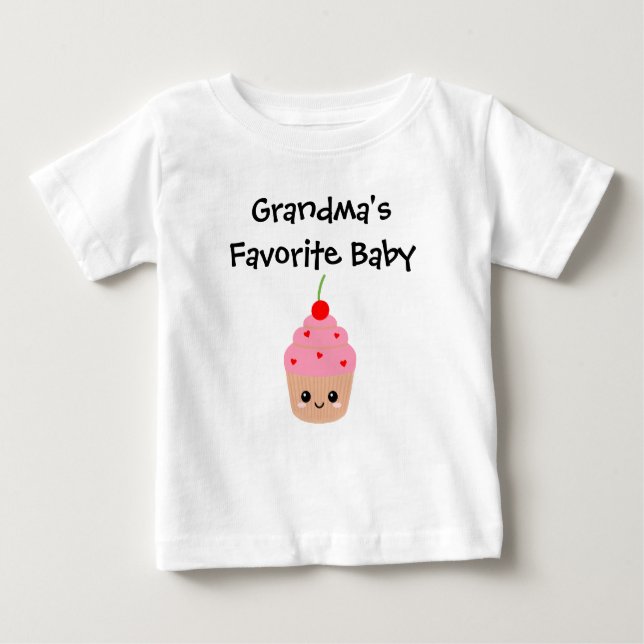 Oma's Lieblings-Baby, Niedlicher Cupcake Baby T-shirt (Vorderseite)