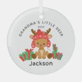 Oma's Little Deer Christmas Ornament Aus Glas (Vorderseite)
