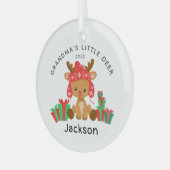 Oma's Little Deer Christmas Ornament Aus Glas (Vorderseite links)