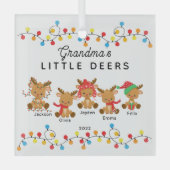 Oma's Little Deers Christmas Ornament Aus Glas (Vorderseite)