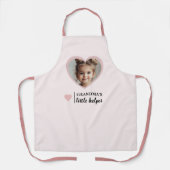 Oma's Little Helper - Personalisiertes rosa Foto Schürze (Vorderseite)
