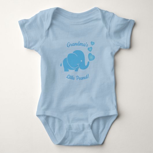 Oma's Little Peanut in Baby Blue Baby Strampler (Vorderseite)