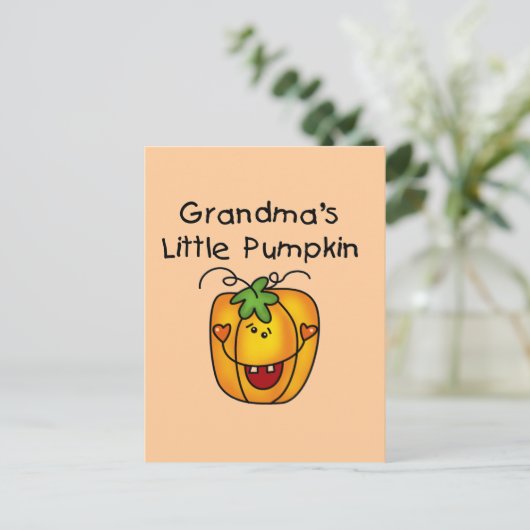 Oma's Little Pumpkin T - Shirt und Geschenke Postkarte (Stehend Vorderseite)