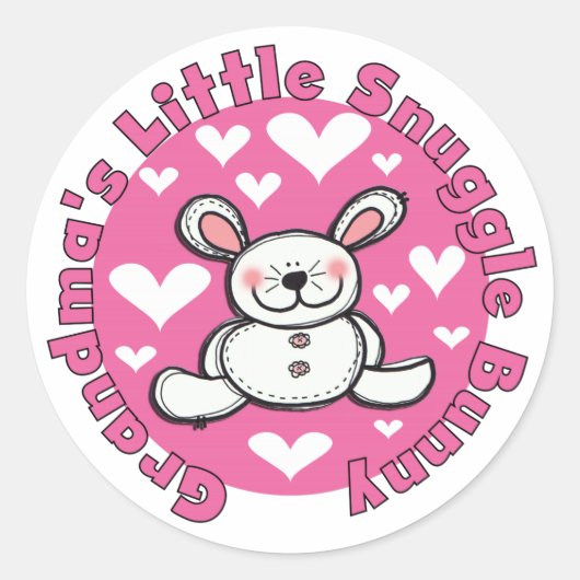 Oma's Little Snuggle Bunny Runder Aufkleber (Vorderseite)