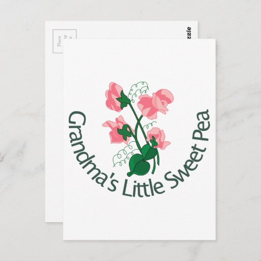 Oma's Little Sweet Pea Postkarte (Vorne/Hinten)