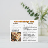 Oma's Magic Cookie Bars Rezept-Karte Postkarte (Stehend Vorderseite)