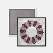 Omas Nellies Quiltblock #2 Magnet (Vorderseite/Rückseite)