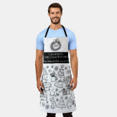 Omas personalisierter Weihnachts-Doodle-Backapress Schürze (Getragen)