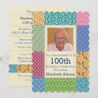 Oma's Quilt Custom Foto | Jahr auswählen Einladung