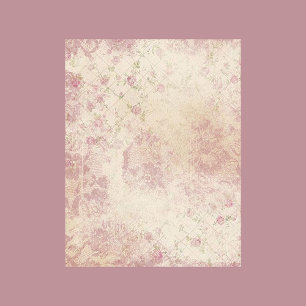 Oma's Quilt-Floral Shabby Chic Scrapbook Paper