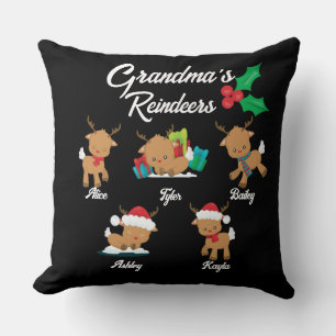 Oma's Rentier 5 Custom Grandkids heißt Weihnachten Kissen