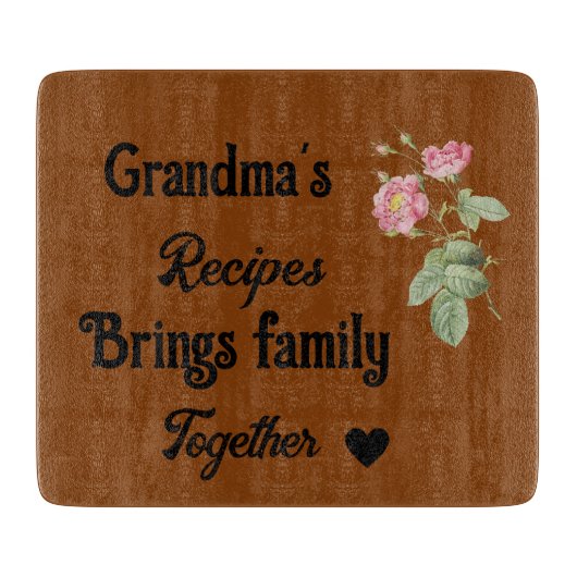 Oma's Rezept bringt Familie zusammen Schneidebrett (Vorderseite)