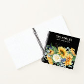 Oma's Rezept Kochbuch Gelbe Sonnenblumen Schwarz Notizblock (Innenseite)