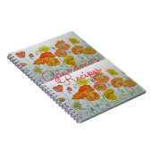 Oma's Rezepte rotes Mohn Wasserfarben-Notebook Notizblock (Rechte Seite)