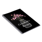 Oma's Rezepte Wildblumen Mason Jar Pink Notizblock (Rechte Seite)