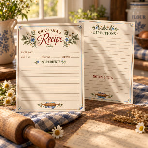 Omas Rezeptkarte Vintage-Familienrezepte