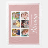 Oma's Segnungen 6 FotoCollage Rosa Fleecedecke (Vorderseite)