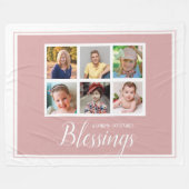 Oma's Segnungen 6 FotoCollage Rosa Fleecedecke (Vorderseite (Horizontal))