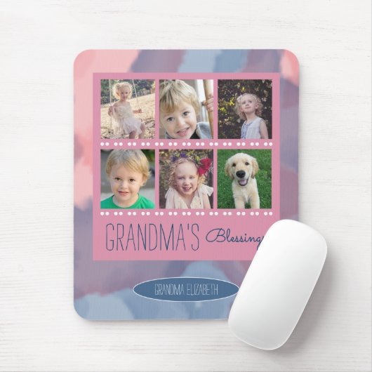 Oma's Segnungen | Collage rosa Mousepad (Mit Mouse)