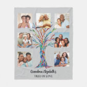 Oma's Seven Foto Collage Gray Fleecedecke (Vorderseite)