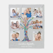 Oma's Seven Foto Collage Gray Fleecedecke (Vorderseite)