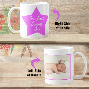 Oma's Shining Star Pink Neugeborenen-Foto Kaffeetasse