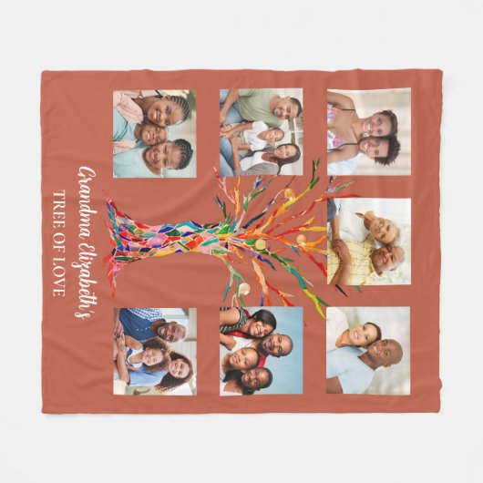 Oma's Sieben-Fotokollaps-Rust Fleecedecke (Vorderseite (Horizontal))