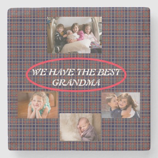 Oma's sind wie Kekse Schlichte Fotos aus weißem Sc Steinuntersetzer (Vorderseite)