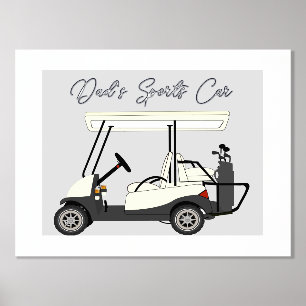Omas Sportwagen Golfwagen Folientext Poster für Pa