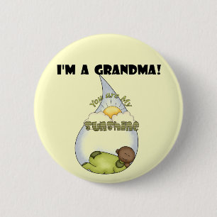 Oma's Sunshine-African American Boy Button