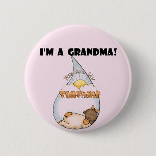 Oma's Sunshine-African American Girl Button