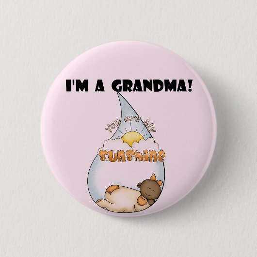 Oma's Sunshine-African American Girl Button (Vorderseite)
