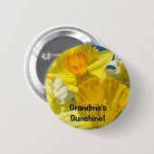 Oma's Sunshine! Knöpfe Gelbe Daffodil-Blume Button (Vorne & Hinten)