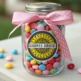 Oma's Sunshine Sonnenblume Runder Aufkleber