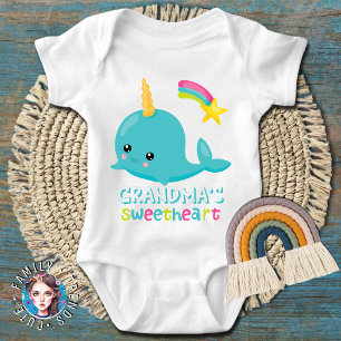 Oma's Sweetheart Kawaii Narwhal Baby Strampler