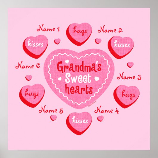 Oma's Sweethearts Personalisiert Poster (Vorne)