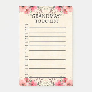 Oma's to List of Modern Floral Post-It Notes Klebezettel